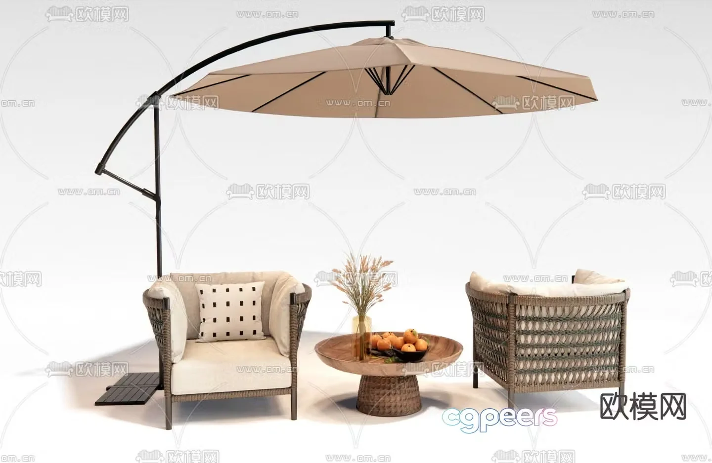 Outdoor leisure chair woven leisure chair 3d model