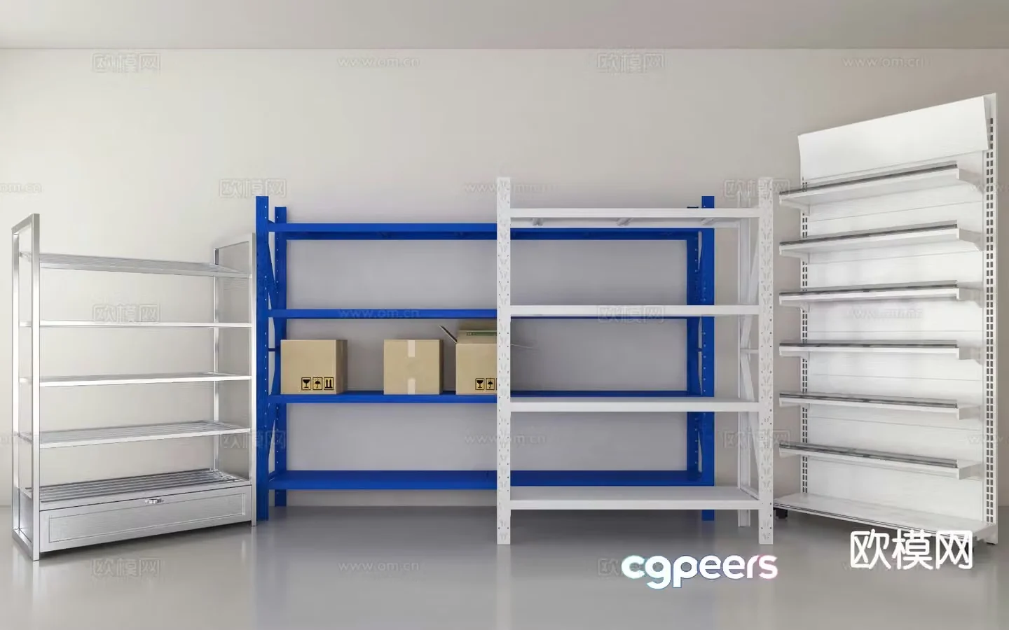Shelves Express racks Warehouse shelves Container 3D model