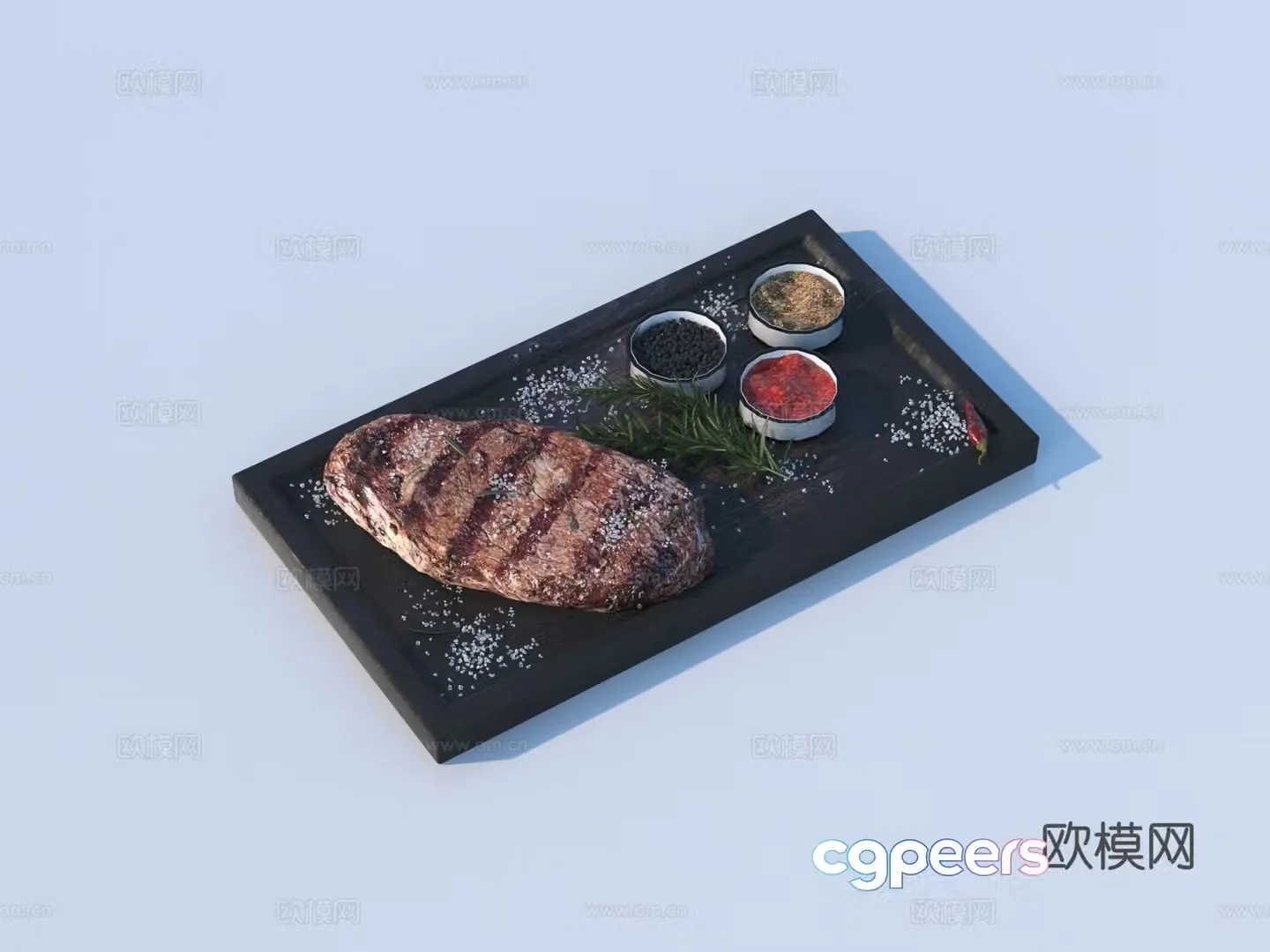 Meat Pork Beef Lamb Meat Slices 3D Model