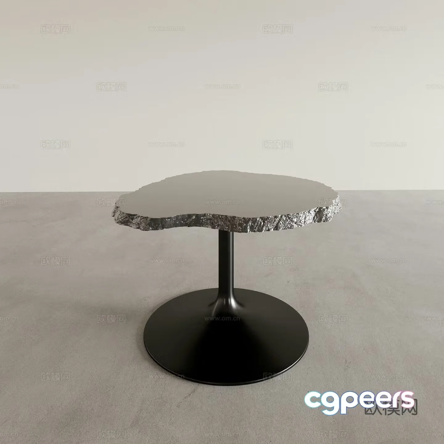 Modern stone corner table side table special-shaped side table 3D model