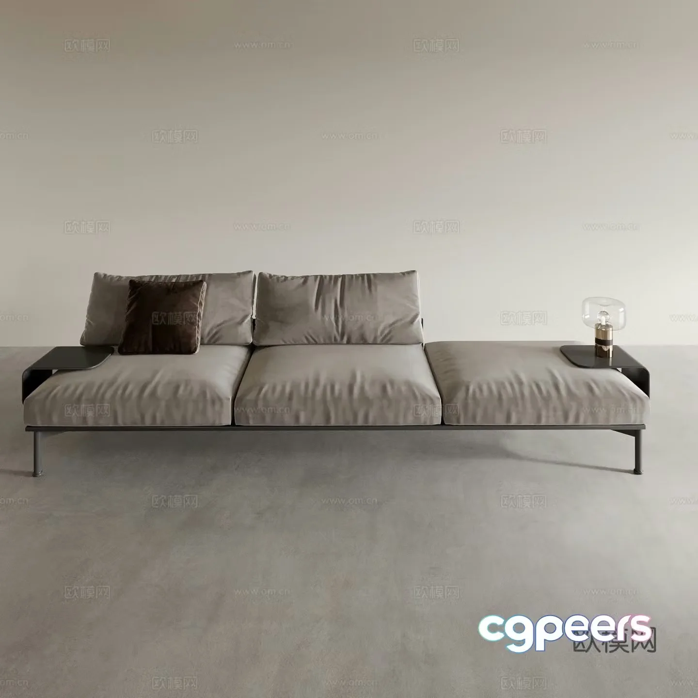 Modern three-seat sofa 3d model