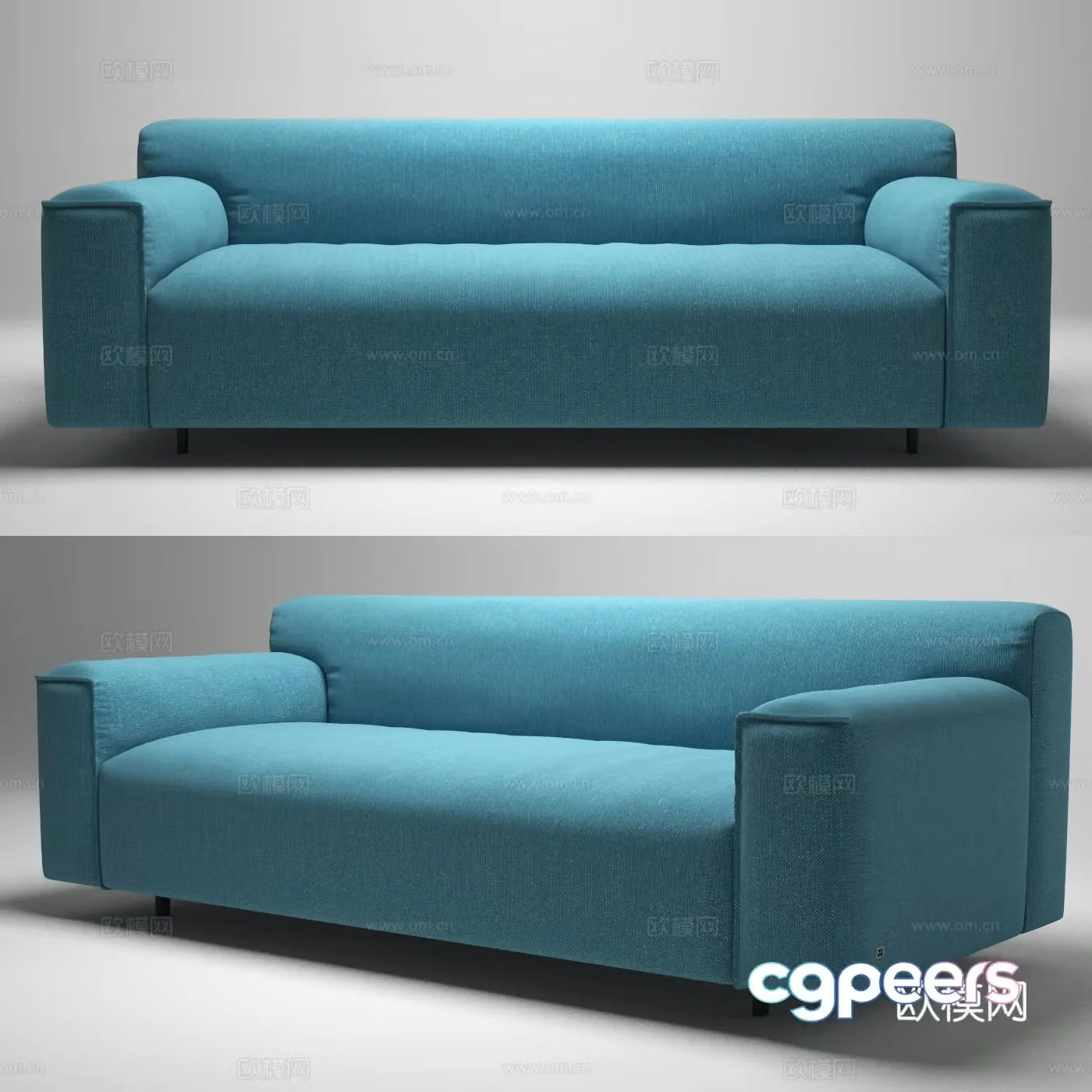 Modern double sofa minimalist sofa 3d model