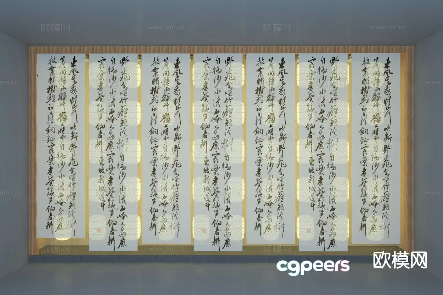 3D model of ancient gauze curtain landscape sketch