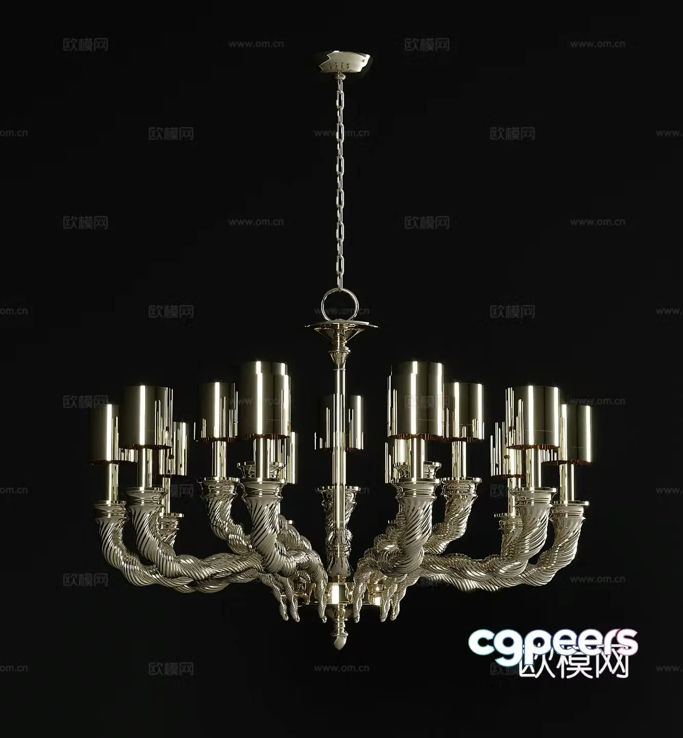 American chandelier hall chandelier 3d model