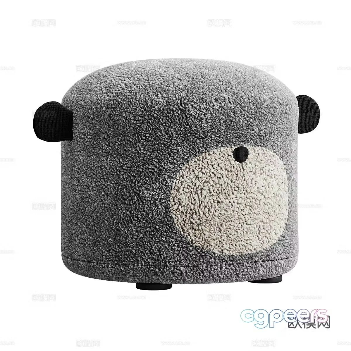 Children’s plush stool 3d model