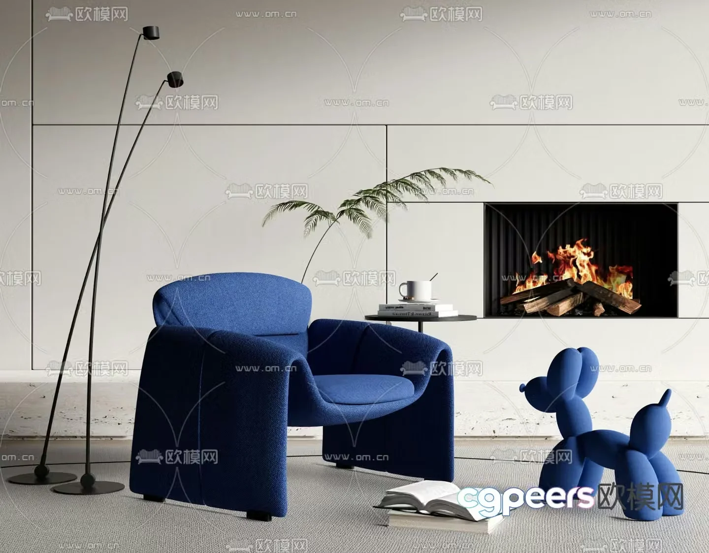 Modern single sofa 3d model