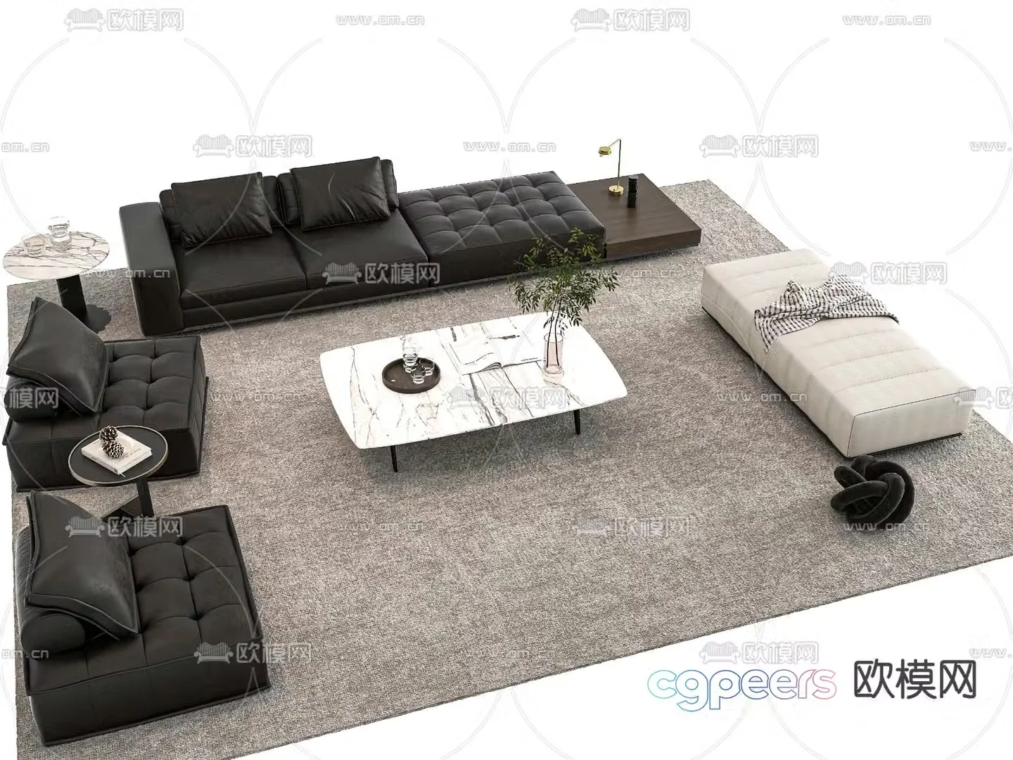 Modern sectional sofa 3d model