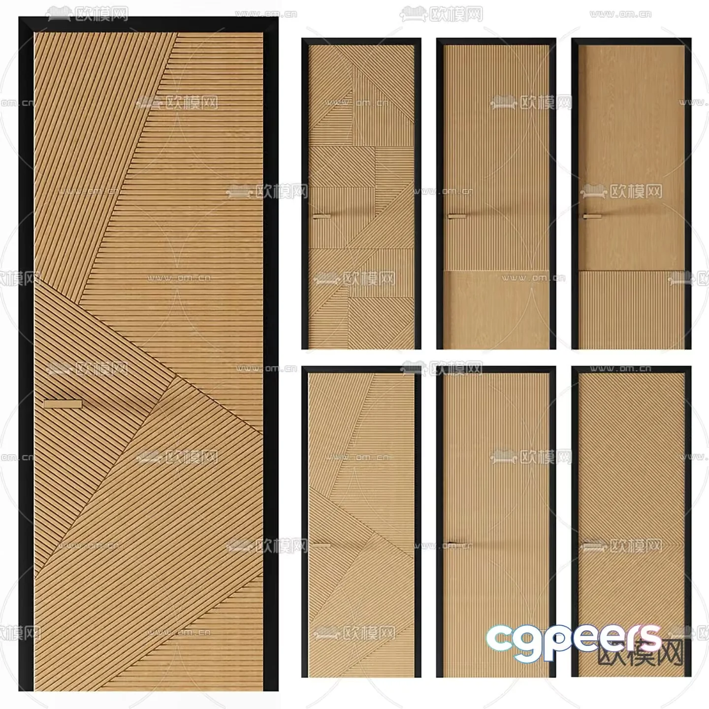 Modern Wooden Doors 3D Model – 13010 – VRAY Render