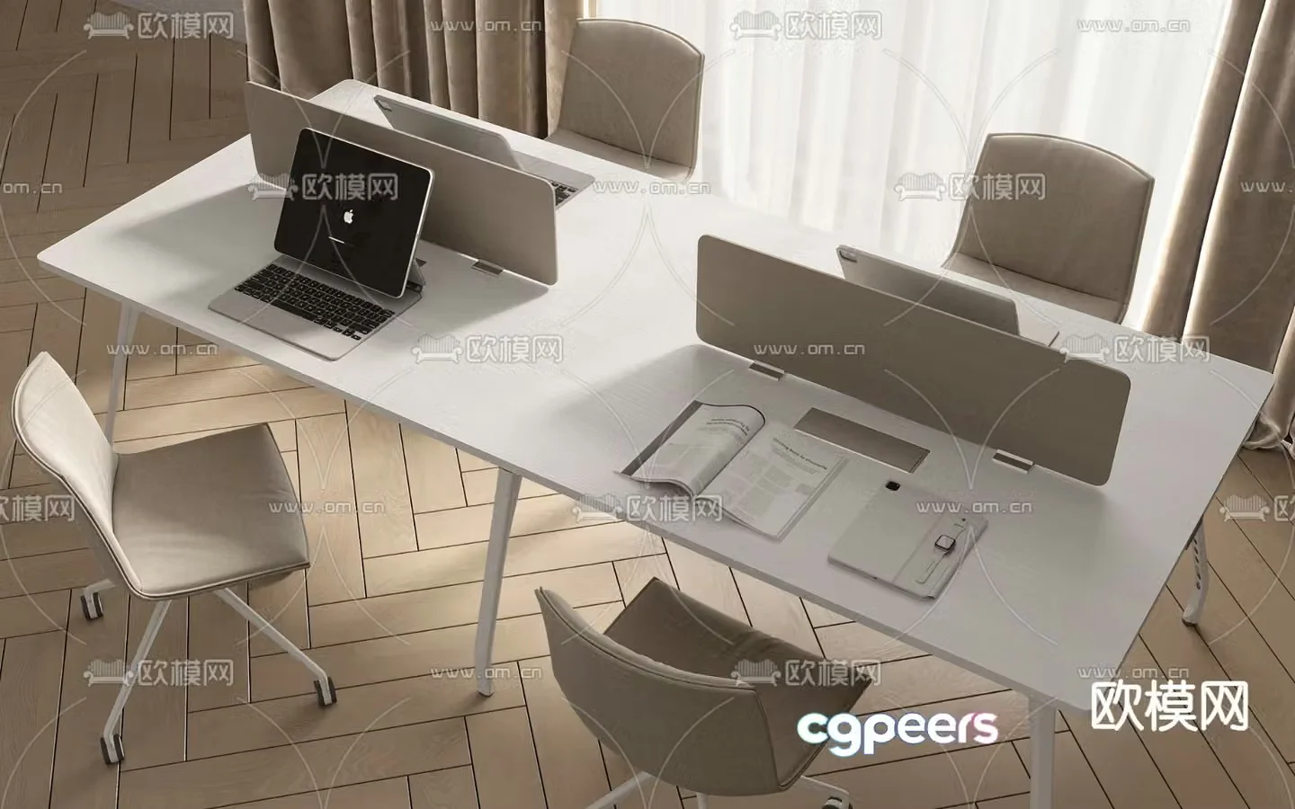 desk post workstation 3d model