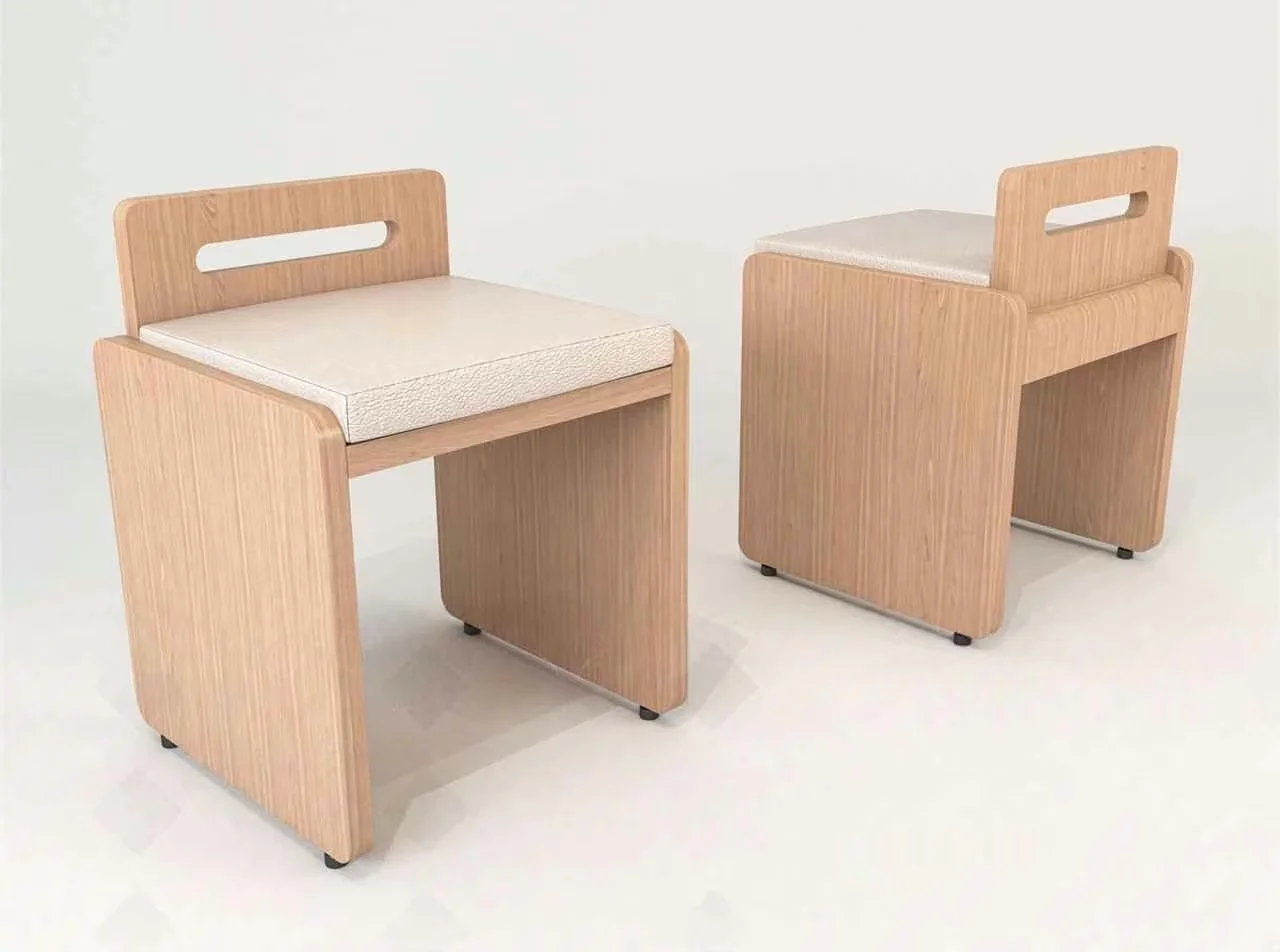 Light-Colored Wooden Chairs 3D Model – 8872 – VRAY Render