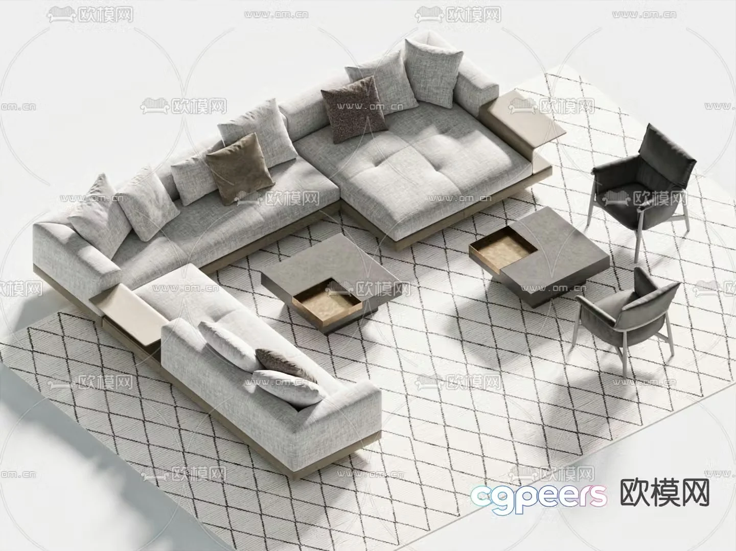 Modern modular sofa corner sofa 3d model