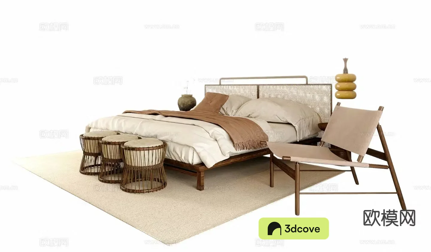 Wabi-sabi double bed