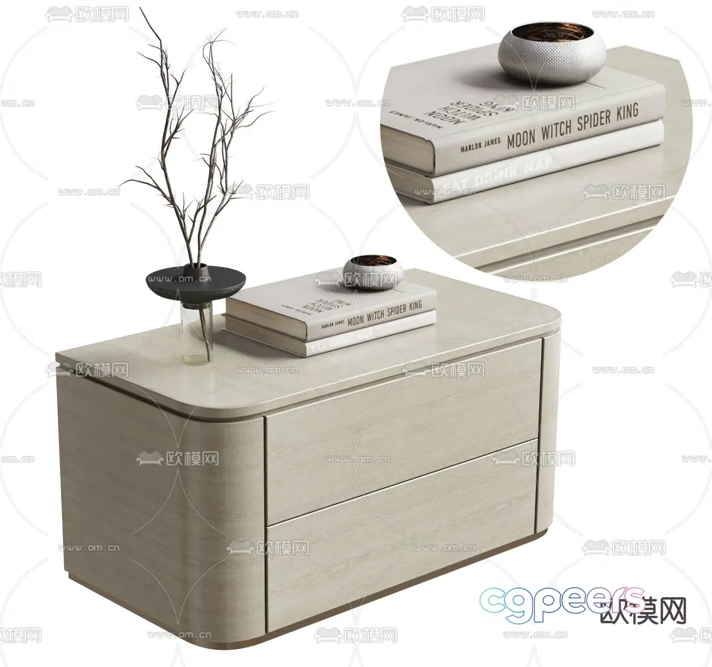 Modern bedside table 3d model