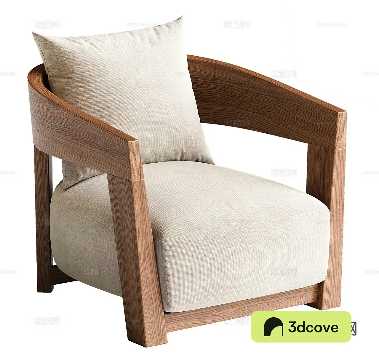 Wasabi single sofa Wasabi single chair B&B single chair Courtyard single chair Armchair Cloth 3D model