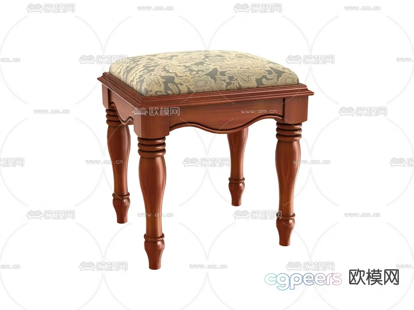 European stool dressing stool 3d model