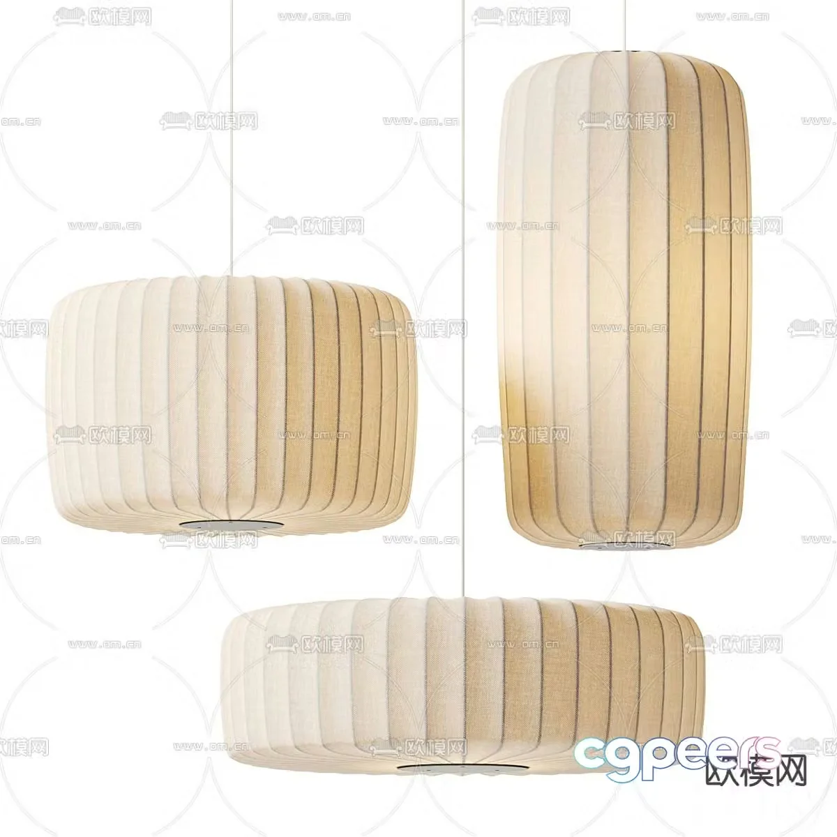 New Chinese lantern chandelier 3d model