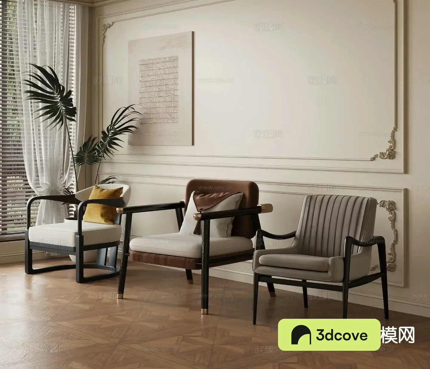 New Chinese style chair leisure chair cloth chair