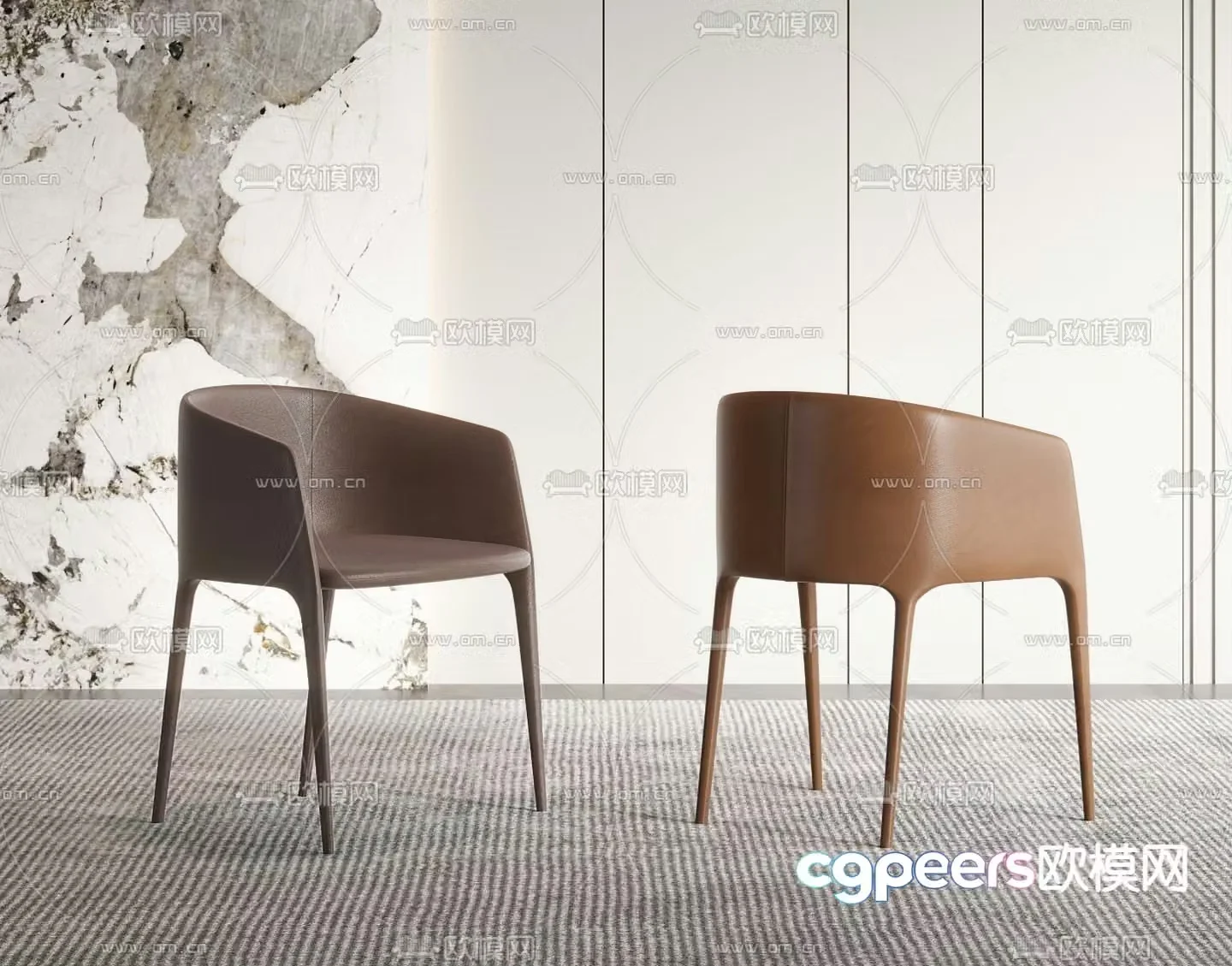 Modern chair single chair dining chair 3d model
