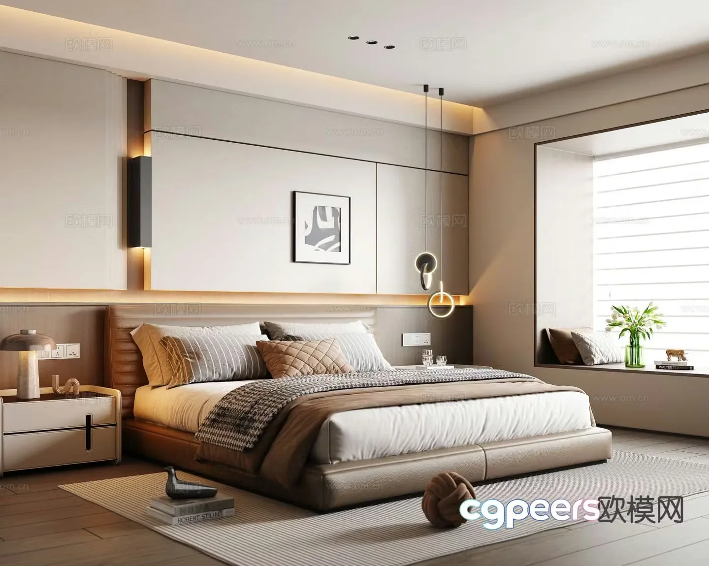 Italian style bedroom master bedroom 3d model