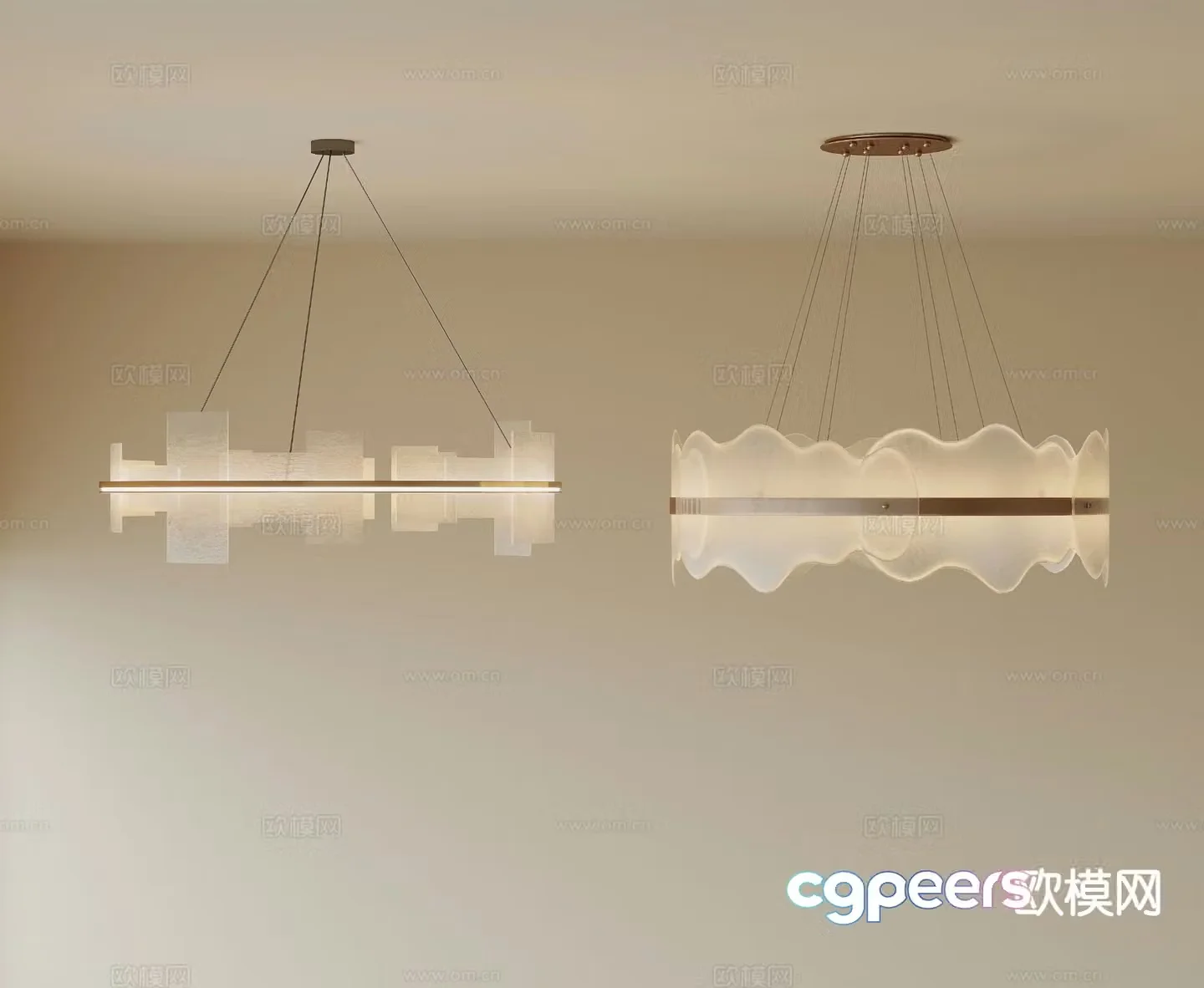 New Chinese style chandelier ring chandelier 3d model
