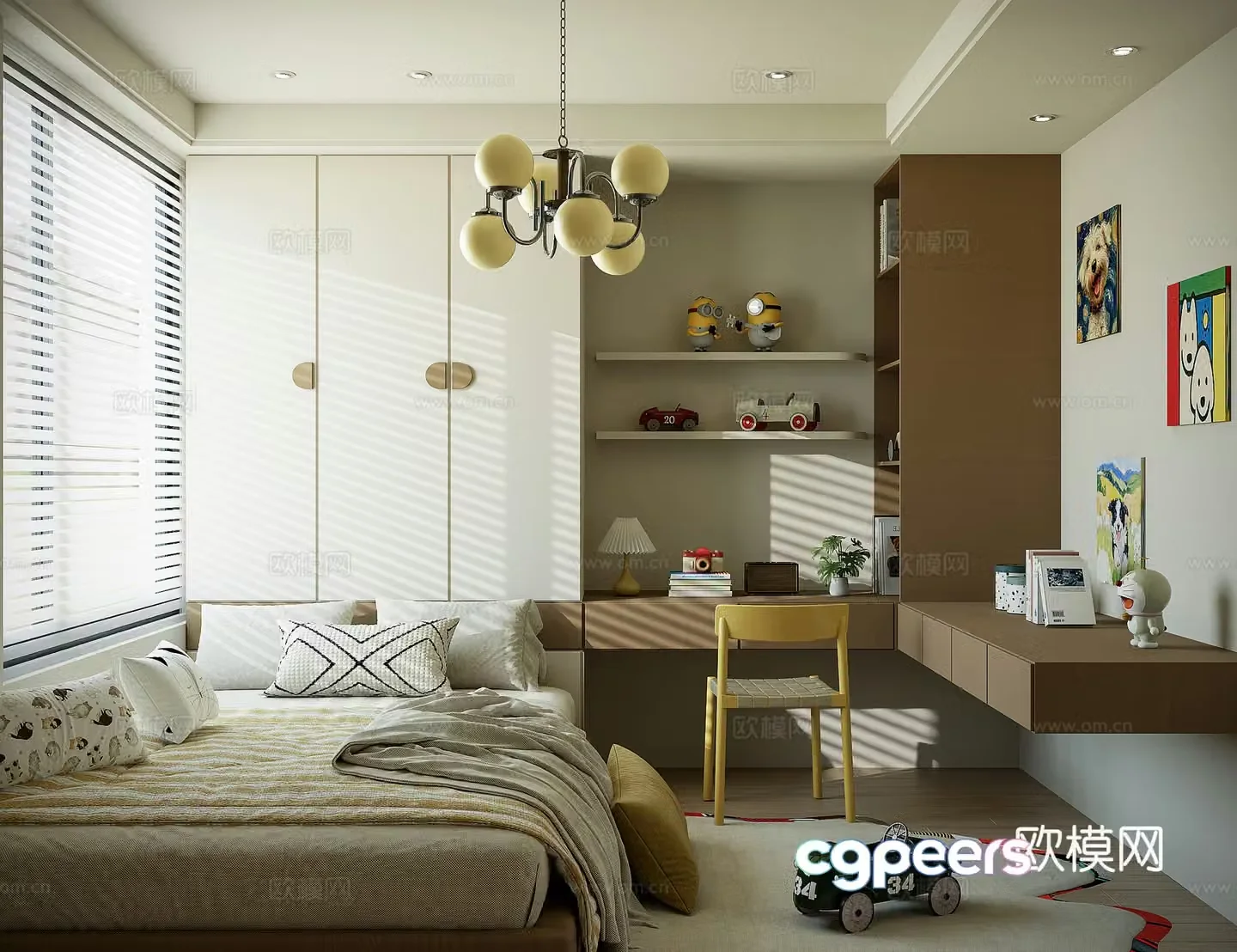 Modern tatami bedroom 3d model