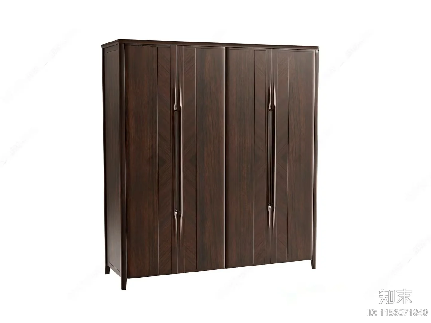 A Large Wooden Cabinet With Multiple Doors 3D Model – 5160 – VRAY Render