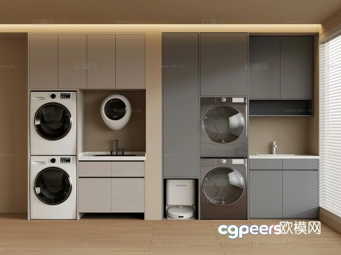 Washing cabinet Modern washing cabinet Balcony cabinet 3D model