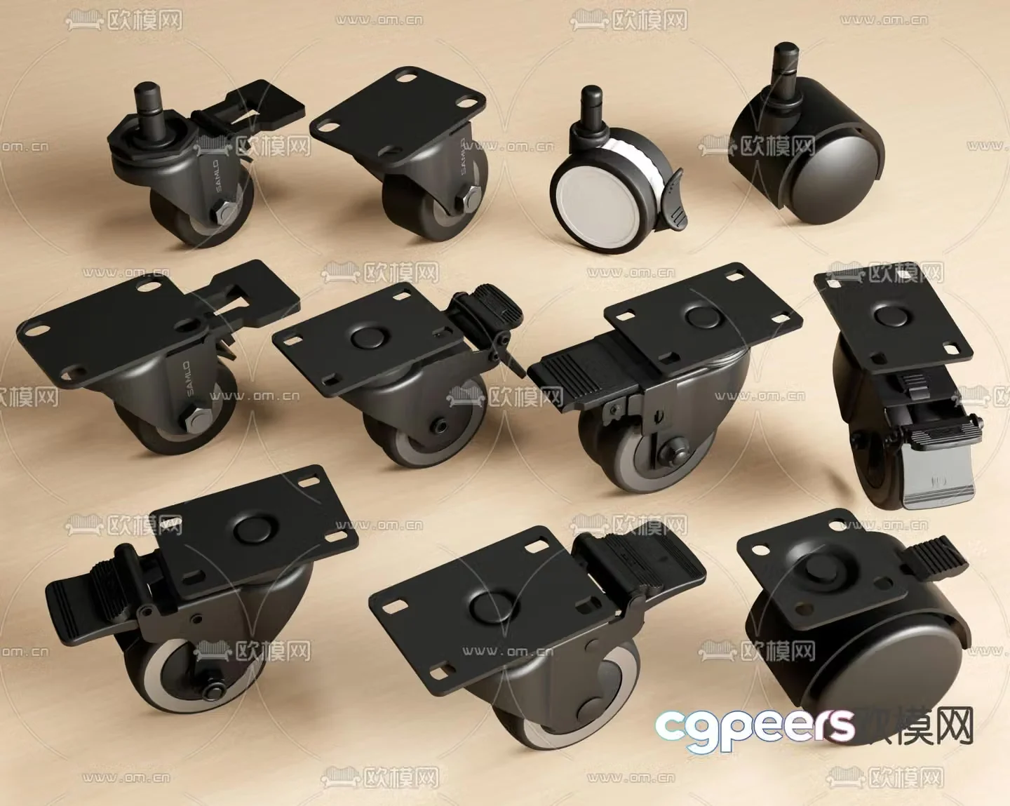 Wheel Universal Wheel Direction Wheel Chair Pulloff 3D Model