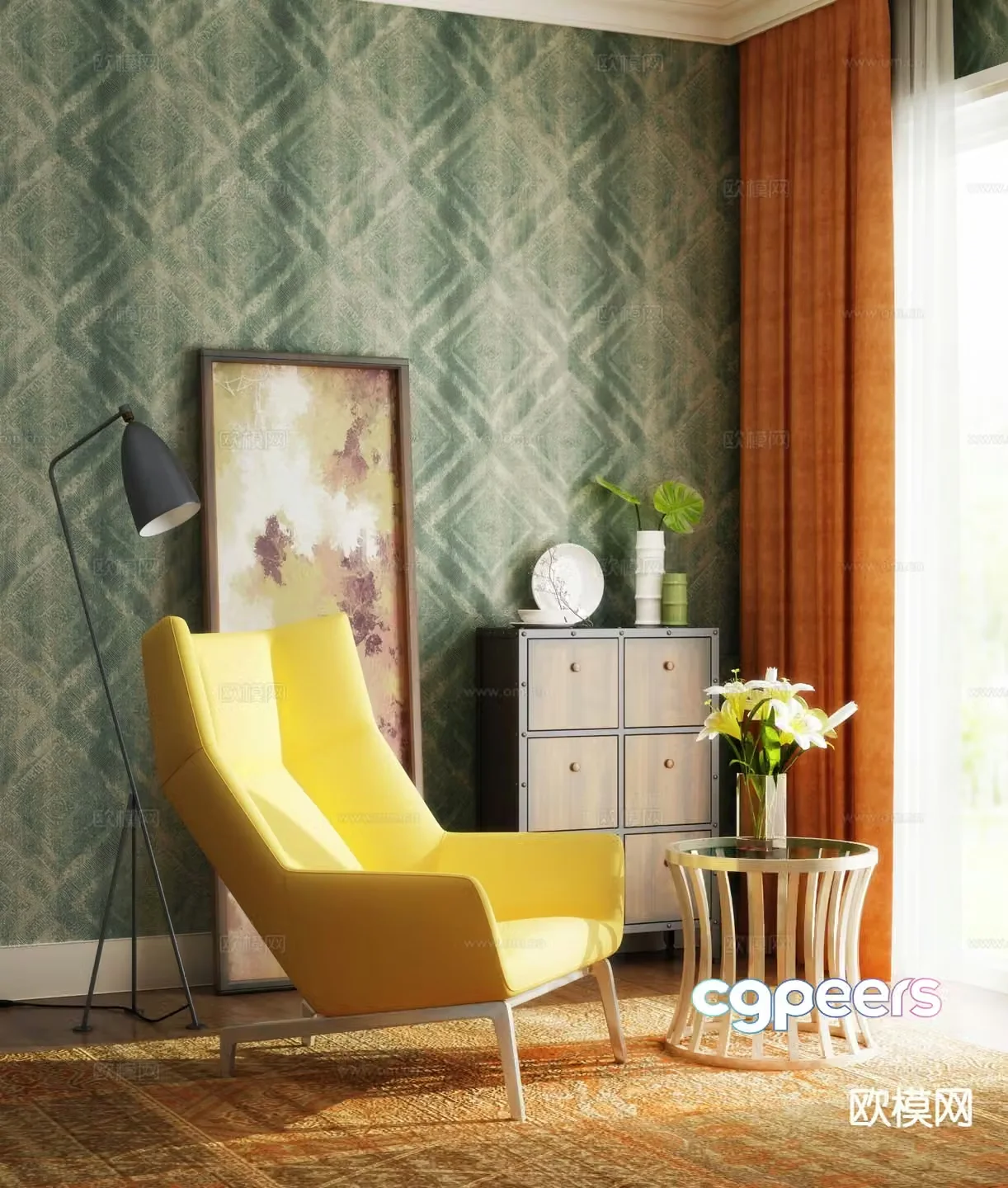 Modern leisure chair dopamine chair 3d model