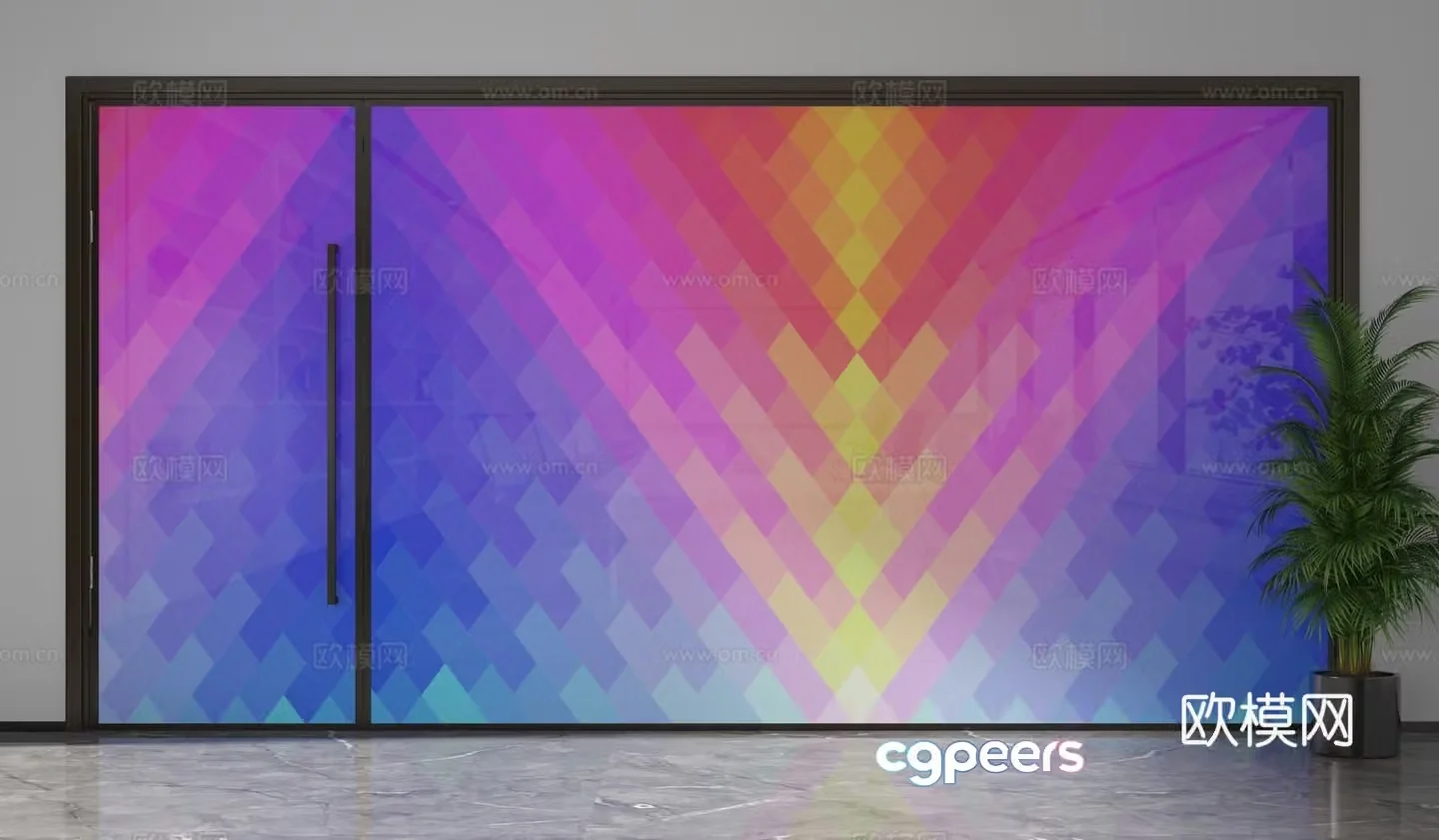 Modern colorful partition 3d model