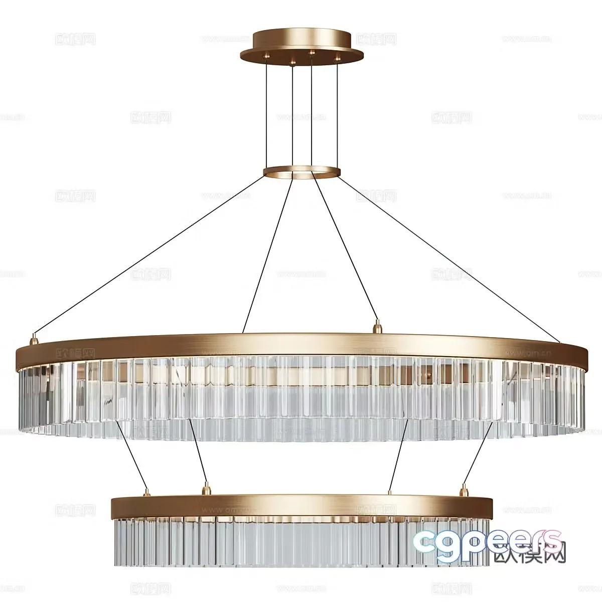 New Chinese style light luxury decorative chandelier 3D model