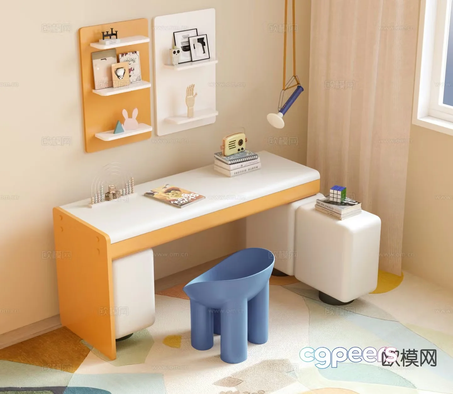 Modern children’s desk chair 3d model