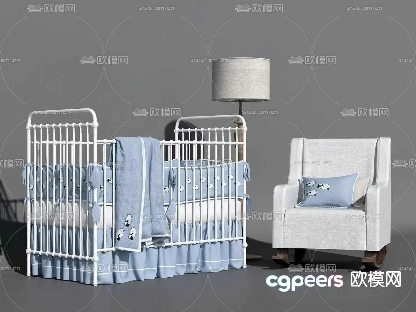 Modern crib 3d model