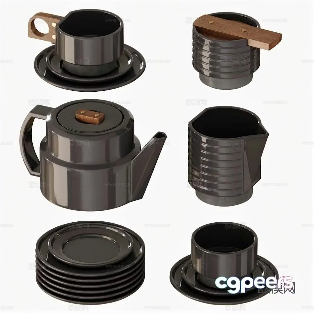 tableware tea set 3d model