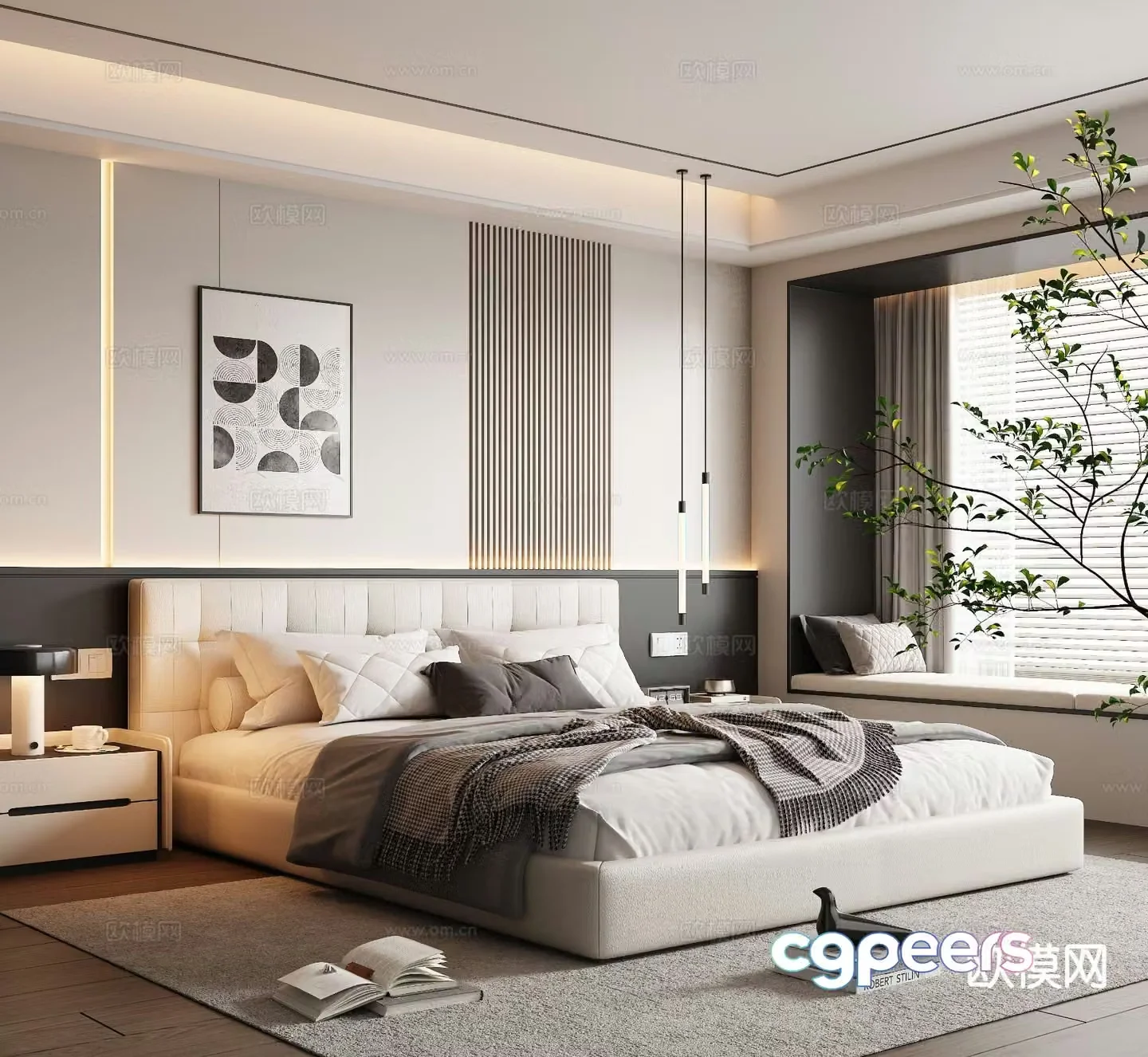 Italian style bedroom master bedroom 3d model