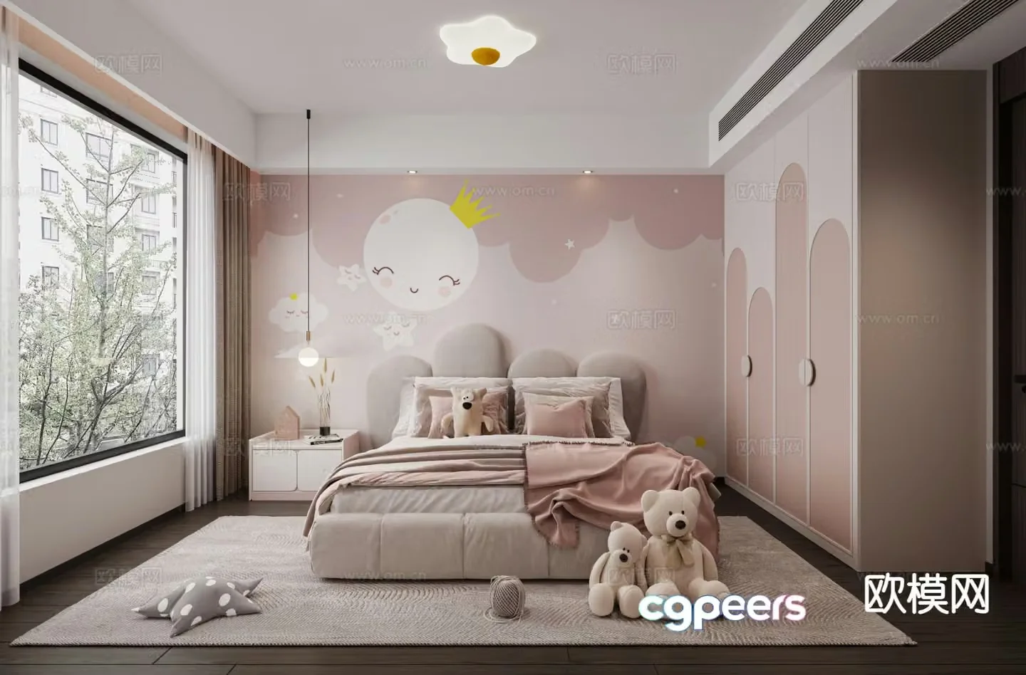 Modern children’s room girl’s room kid’s room 3d model