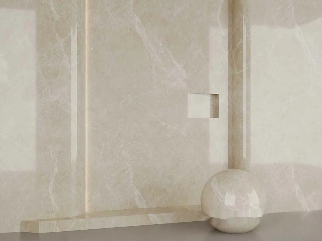 Modern Beige Wall 3D Model – 6273 – CORONA Render
