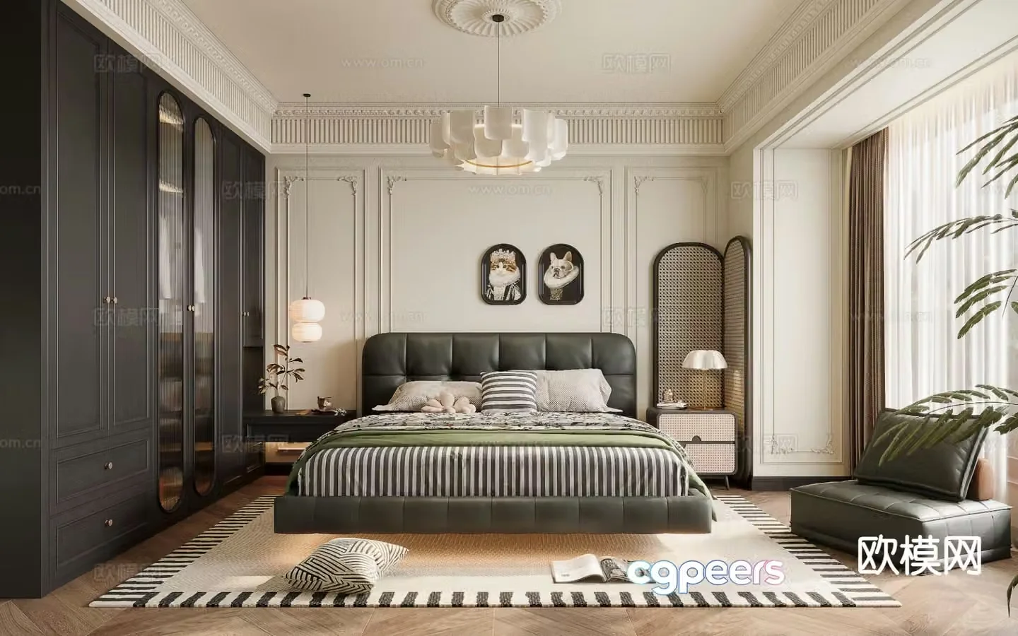 French bedroom master bedroom 3d model