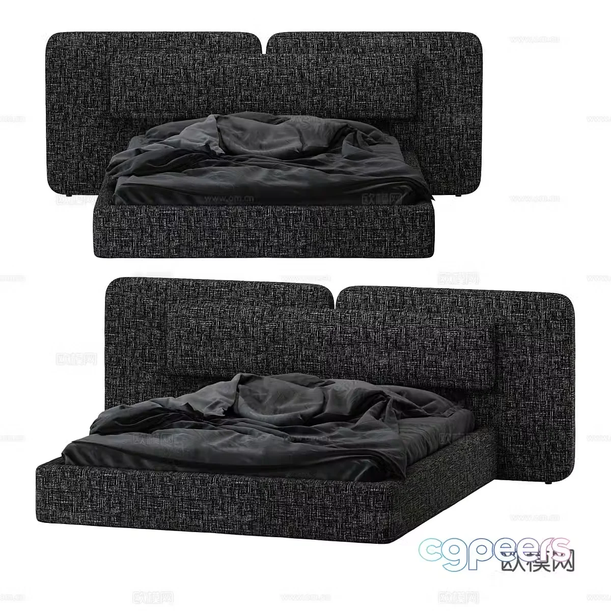 Hyundai minimalist double bed 3D model