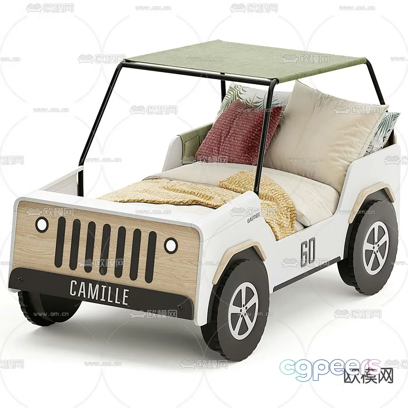 Modern car children’s bed 3d model
