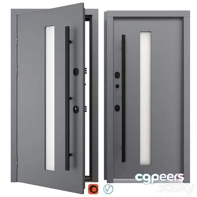 3ds Max Free – Entrance metal door Nova_038 (WISNIOWSKI)