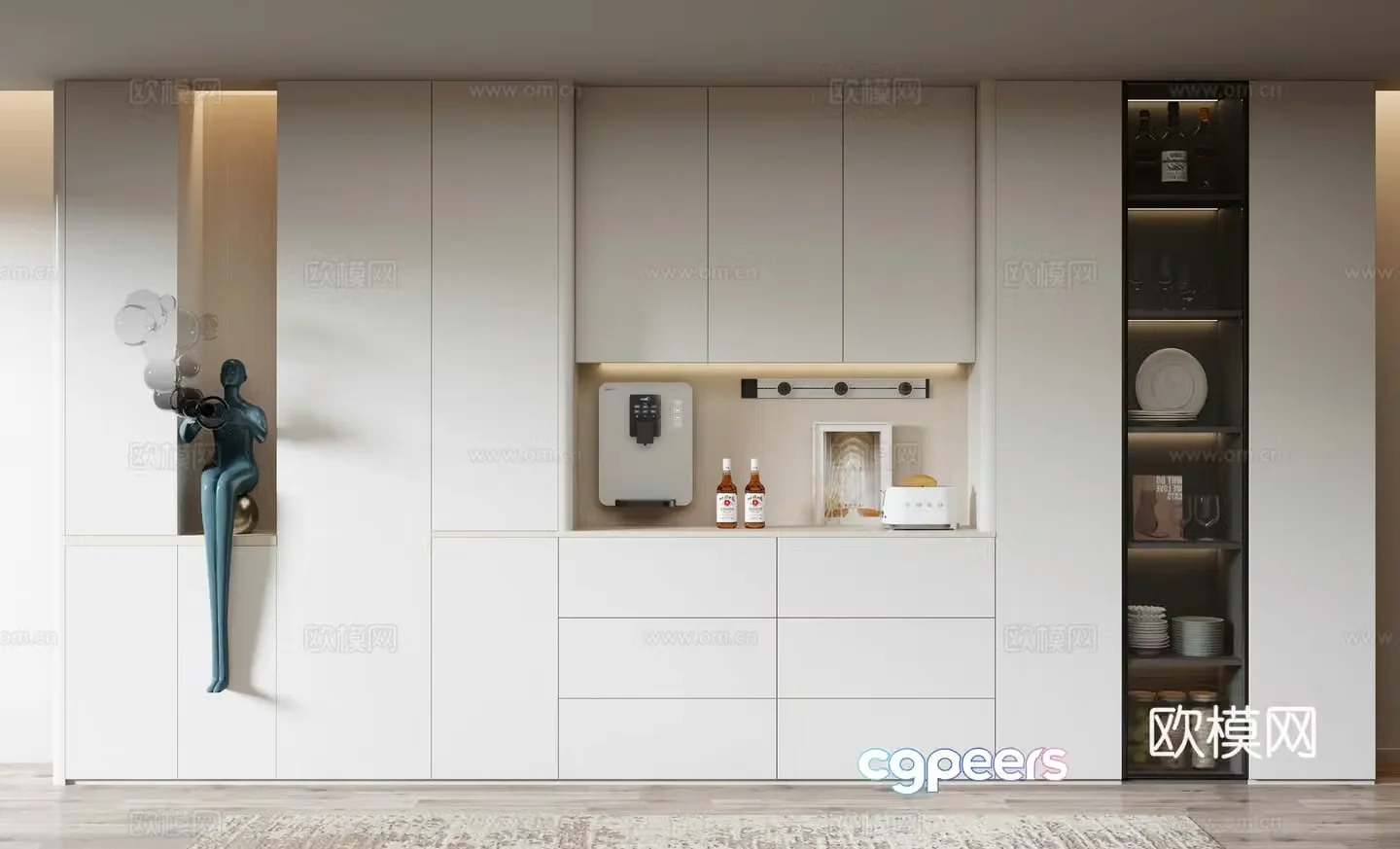 Modern wine cabinet 3d model