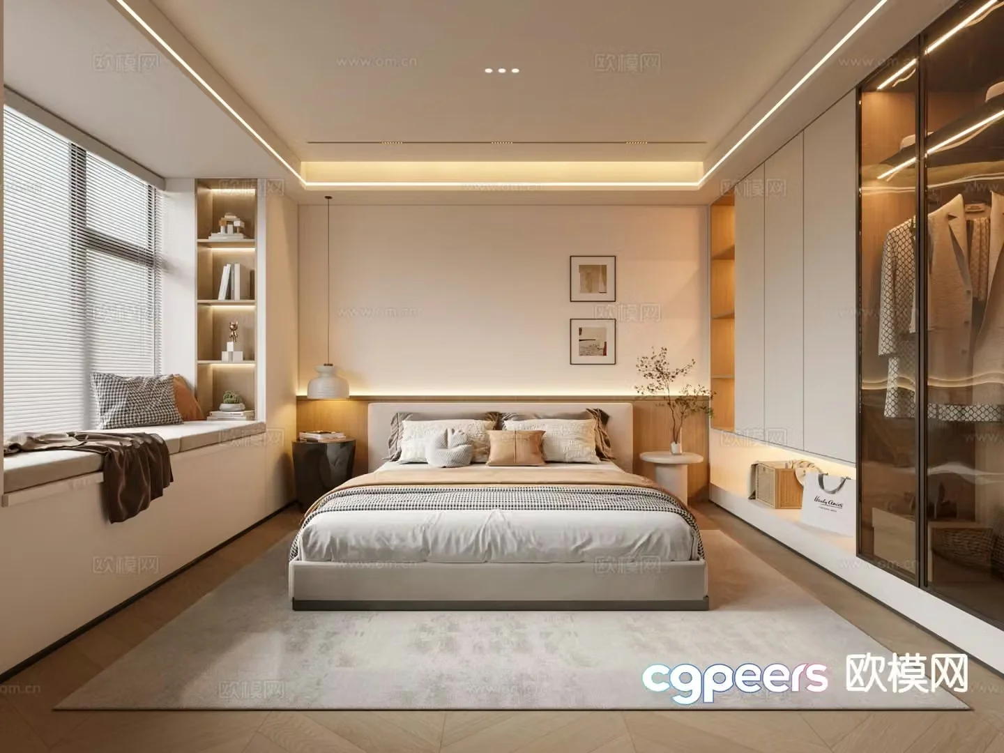 Cream style bedroom master bedroom 3d model