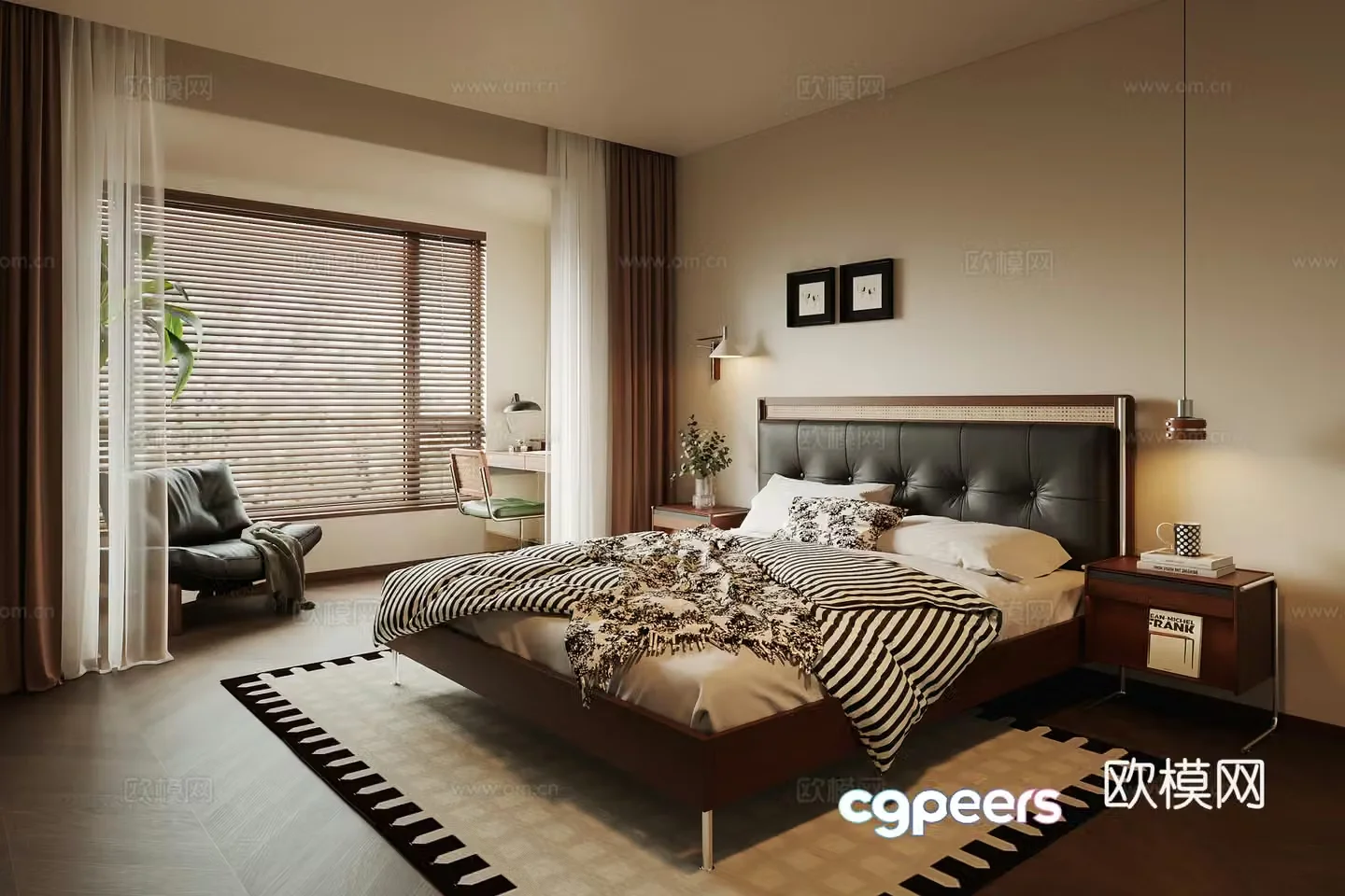 Medium-old bedroom 3d model