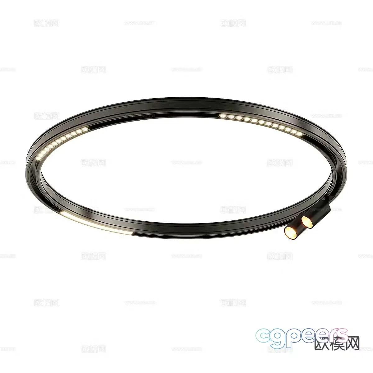 Spotlight round magnetic track light 3d model