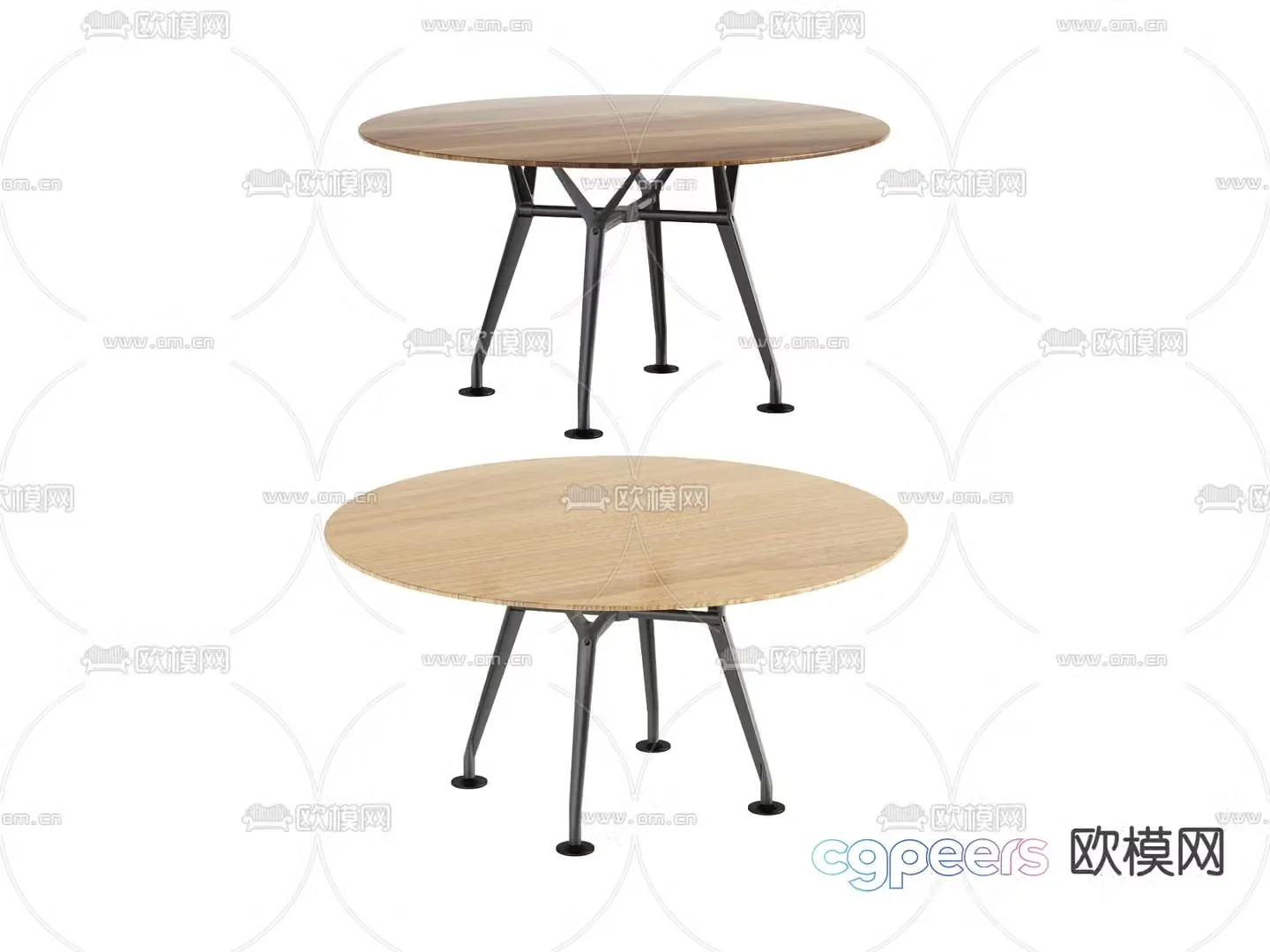 Round desk negotiation table 3d model