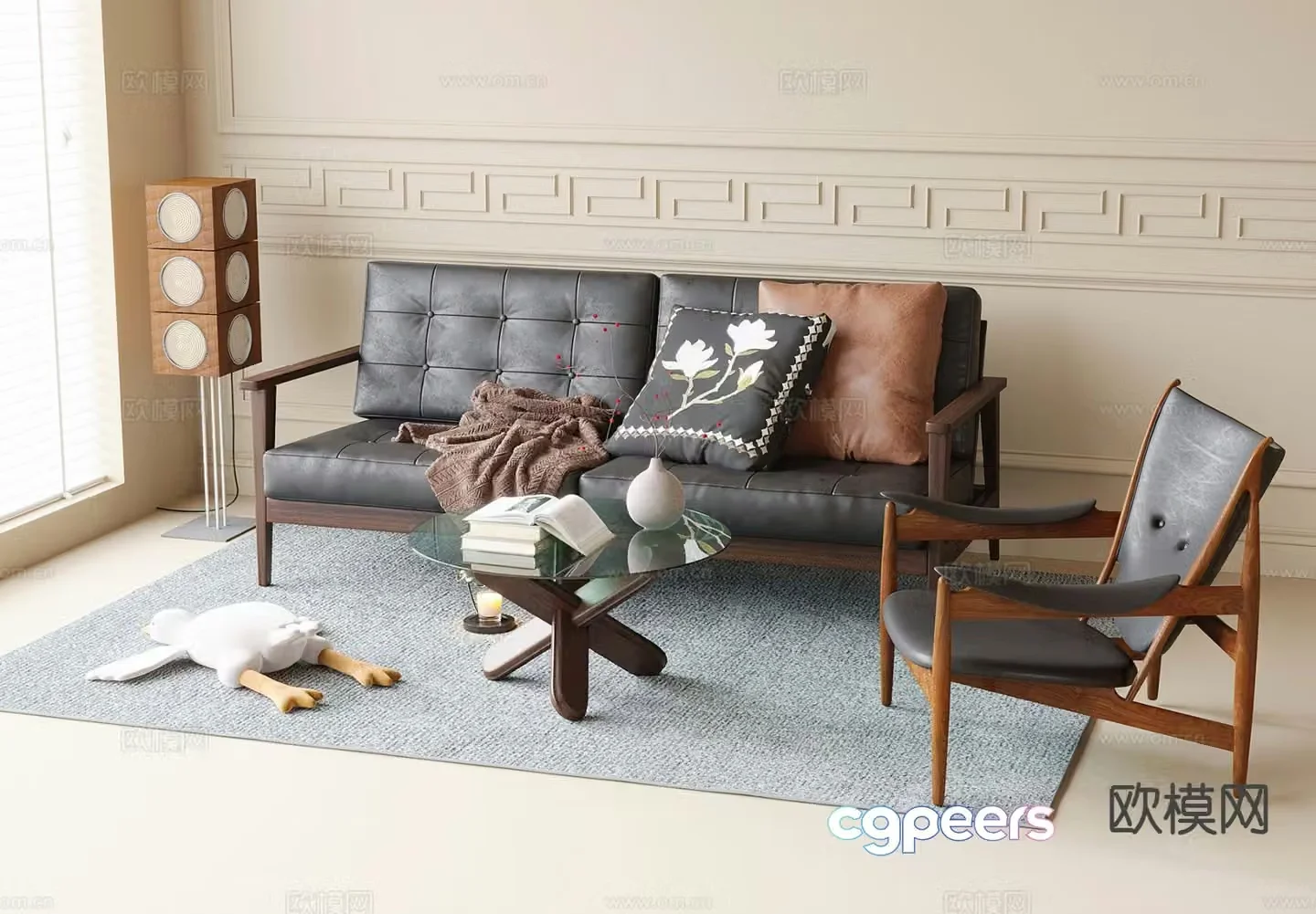 Medieval style modular sofa 3D model