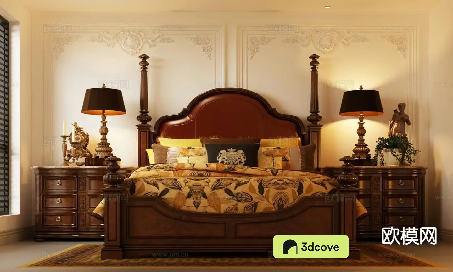 French retro double bed