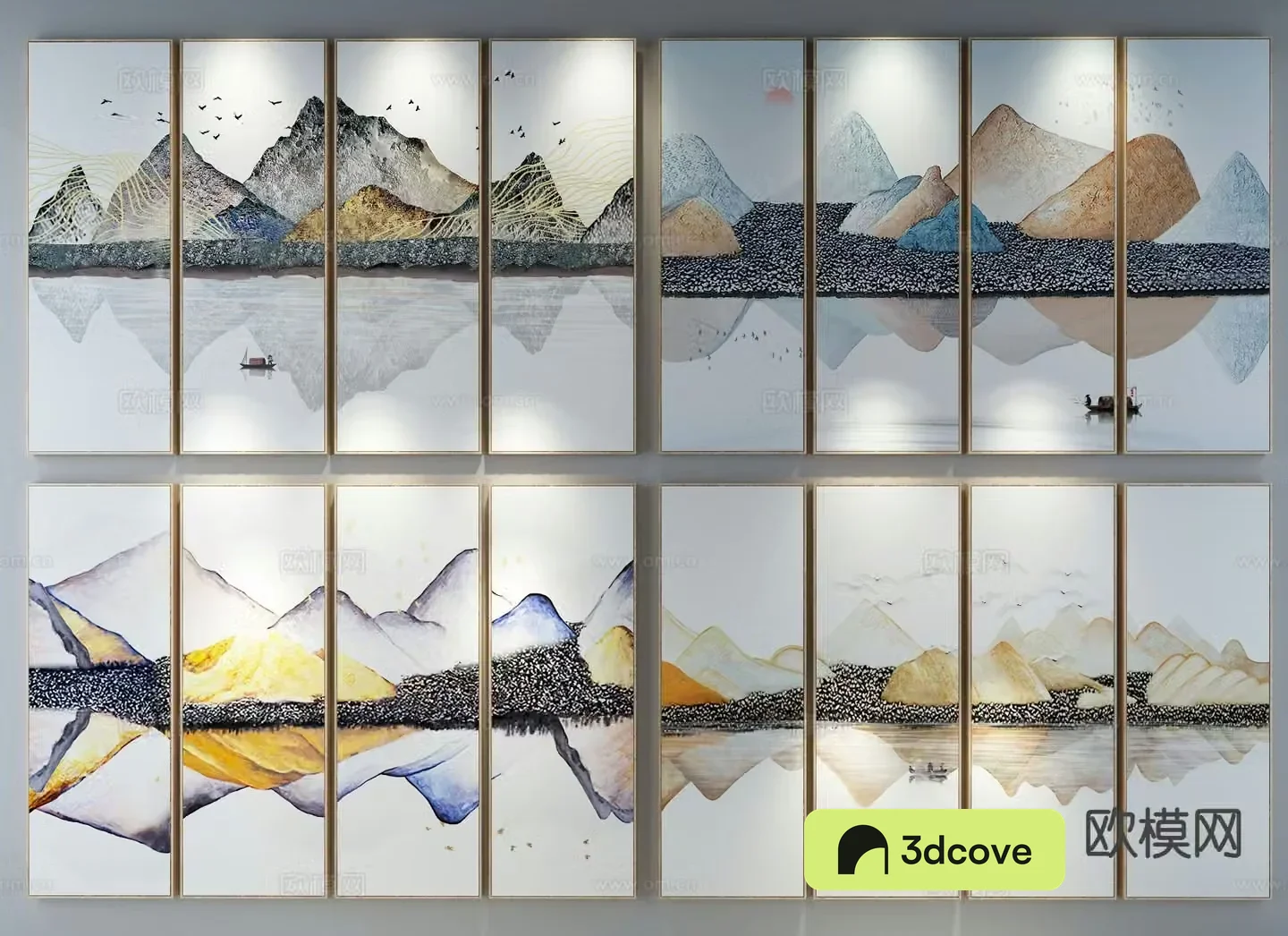 New Chinese style decorative painting combined hanging painting