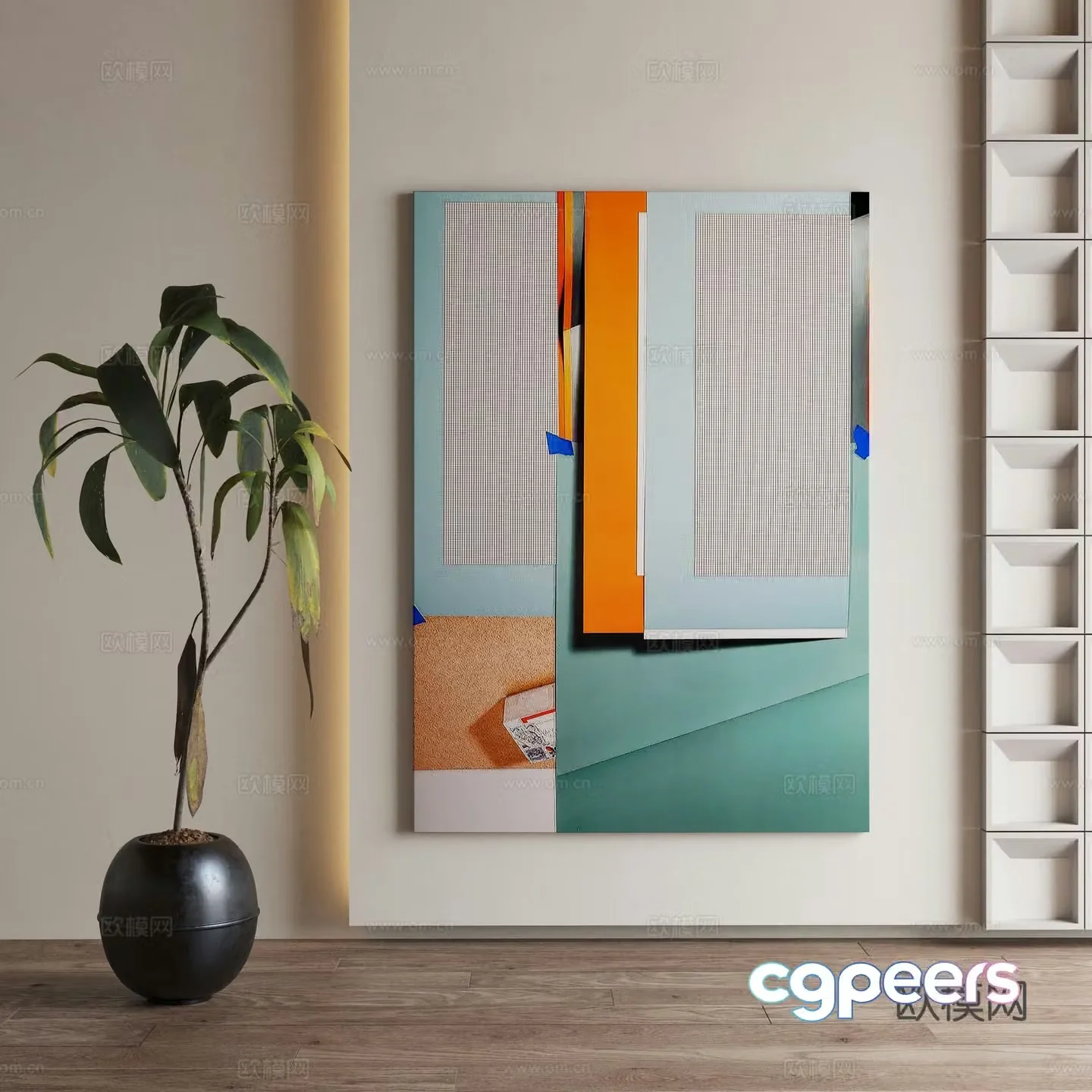 Modern Art Painting Decorative Painting 3D Model